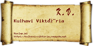 Kulhavi Viktória névjegykártya